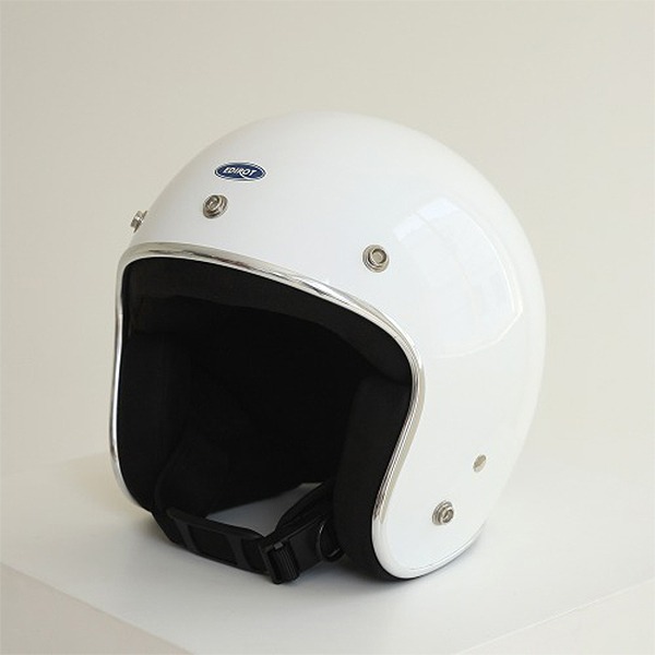 에딜롯 GT-W 클래식 오픈페이스 헬멧 GT-W OPEN FACE HELMET WHITE/CHROME